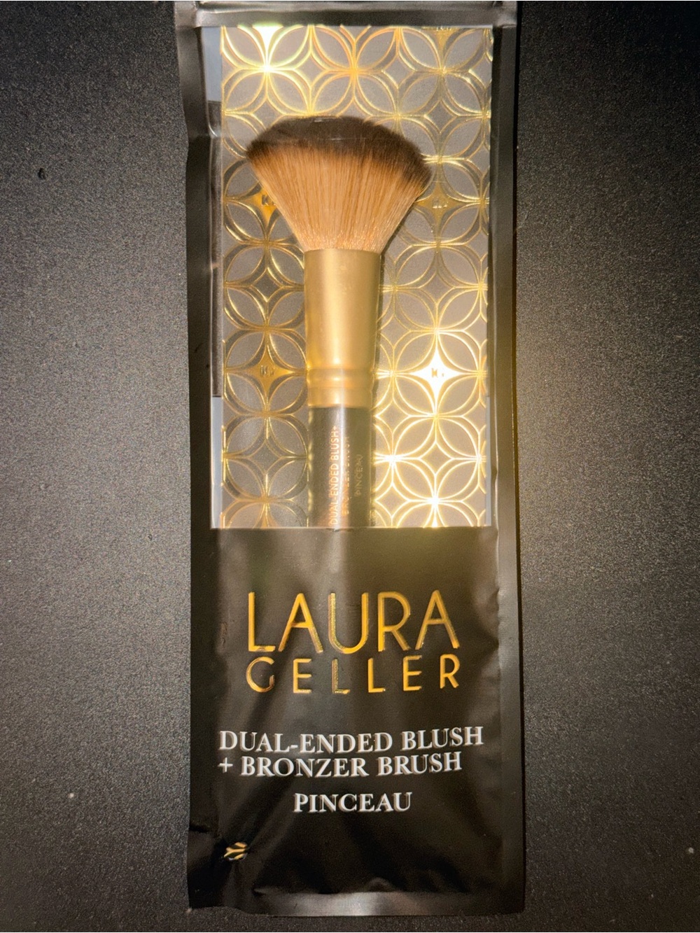 Laura Geller Gold and Beige Dual-Ended Blush & Bronzer Brush